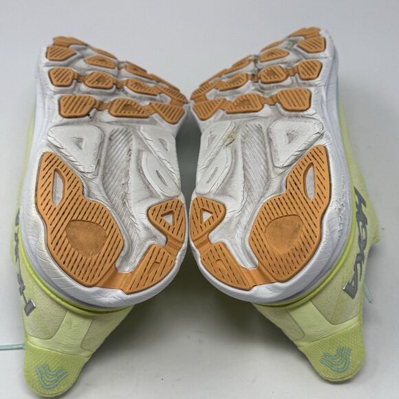Hoka One One Clifton 9 Womens 9.5 M Yellow Blue Running Walking Shoes Sneakers - Picture 14 of 16